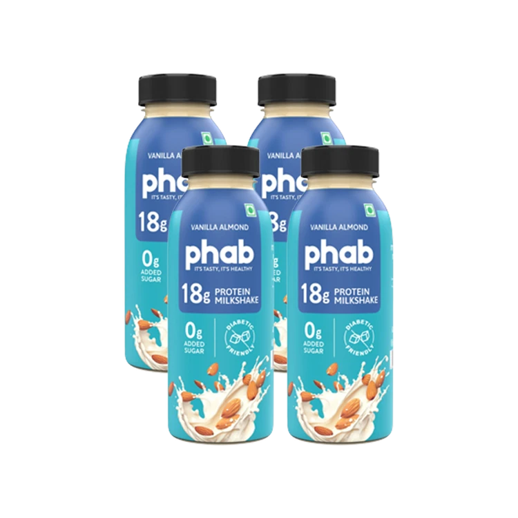 Phab 18g Protein Vanilla Almond Milkshake - Pack of 4