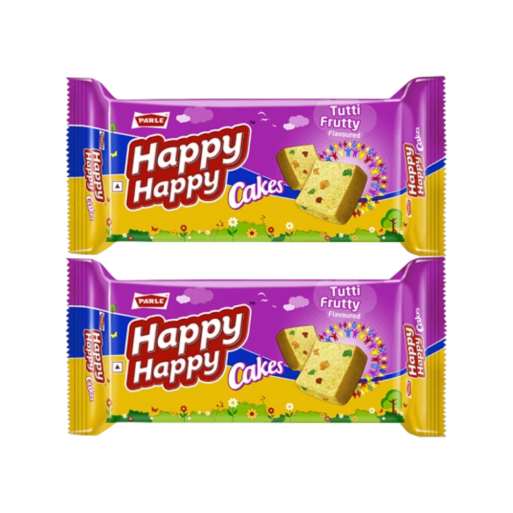 Parle Happy Happy Slice Cake (Tutti Fruity) - Pack of 2