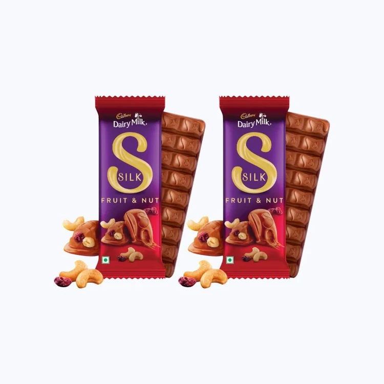 Cadbury Dairy Milk Silk Fruit & Nut Small Milk Chocolate Bar - Pack of 2