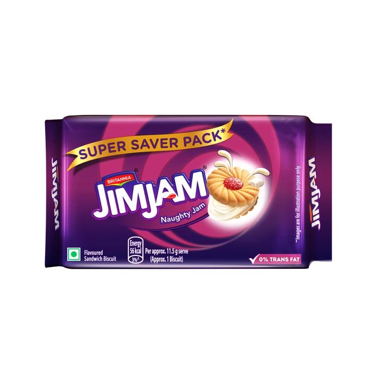 Britannia Treat Jim Jam Sandwich Crème Biscuits - Buy 4 Get 1 Free