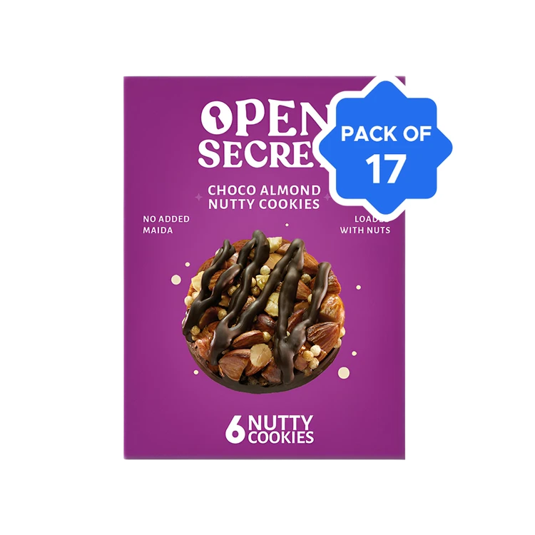 Open Secret Zero Maida Chocolate Almond Protein Cookies - Pack of 17