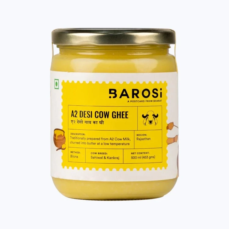 Barosi Desi Cow A2 Ghee (500 ml) (A2 Tuppa)