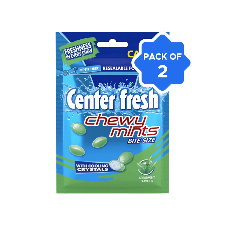 Center Fresh Chewy Mints Spearmint Flavour Candy - Pack of 2