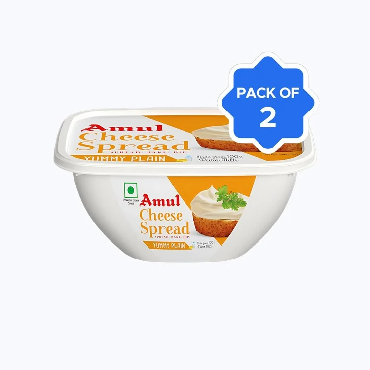 Amul Yummy Plain Cheese Spread - Pack of 2