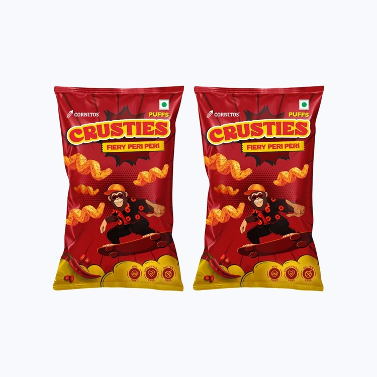 Cornitos Crusties Puffs Fiery Peri Peri Flavour - Pack of 2