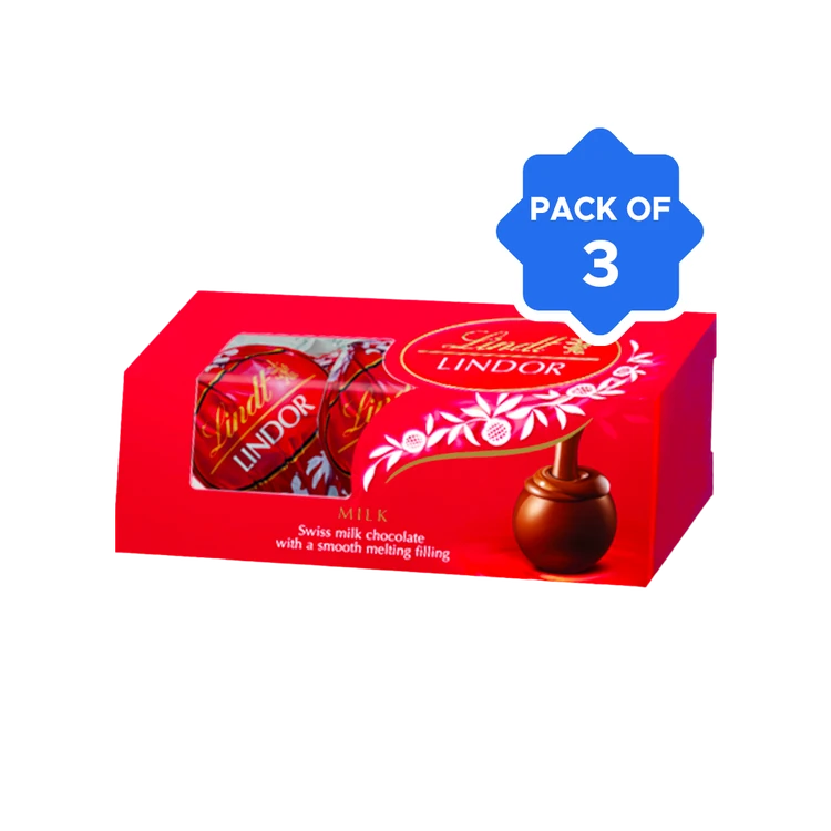 Lindt Lindor Milk Chocolate Gift Pack - Pack of 3