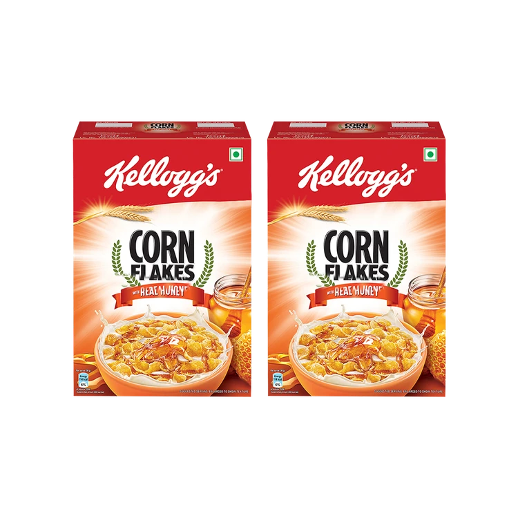 Kellogg's Corn Flakes With Real Honey - Pack of 2