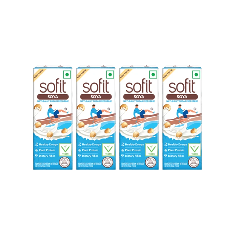 Sofit Naturally Sugar Free Soy Beverage - Pack of 4