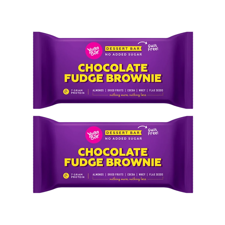 Yoga Bar Chocolate Fudge Brownie Dessert Energy Bar - Pack of 2