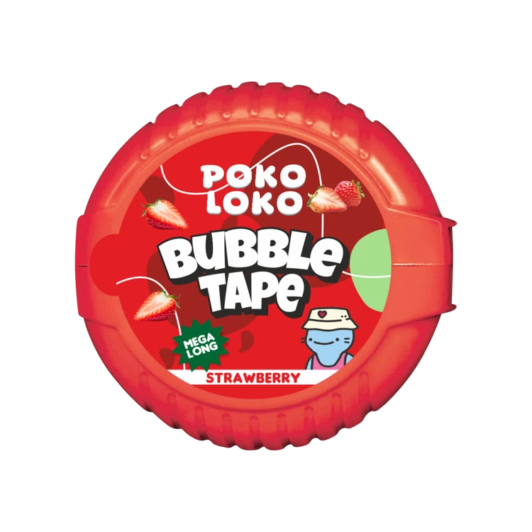 Poko Loko Strawberry Tape Bubble Gum
