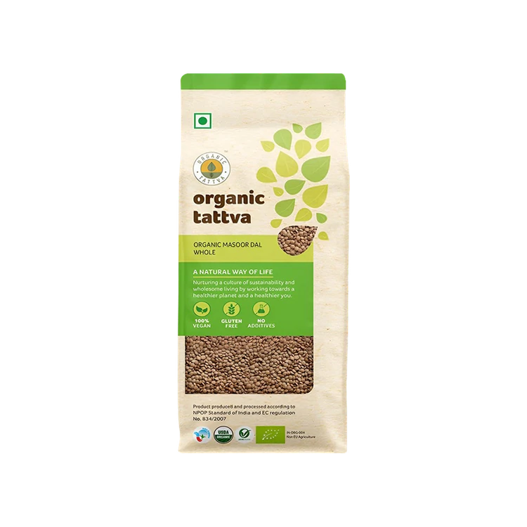 Organic Tattva Organic Masoor Sabut Whole