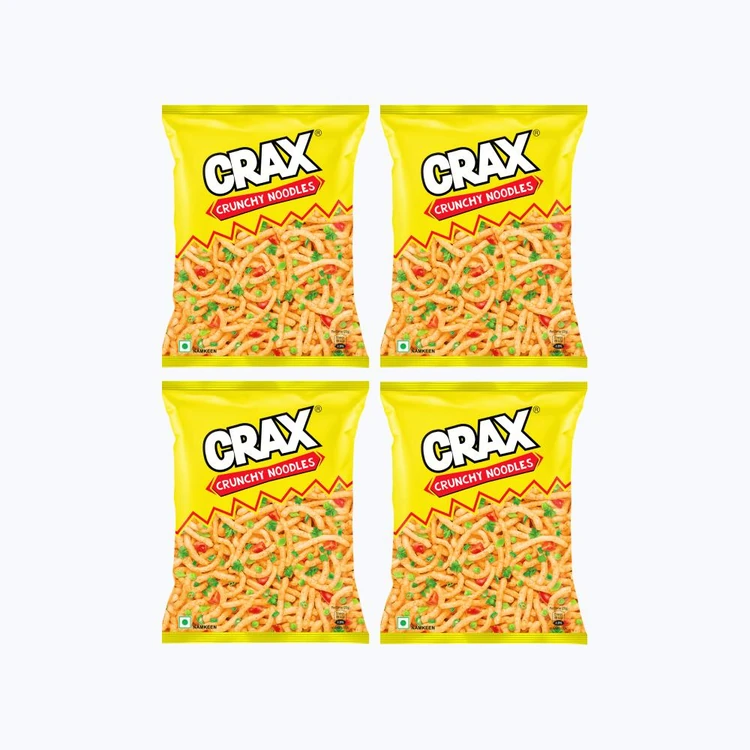 Crax Crunchy Noodle Puffs Chips Snacks - Pack of 4