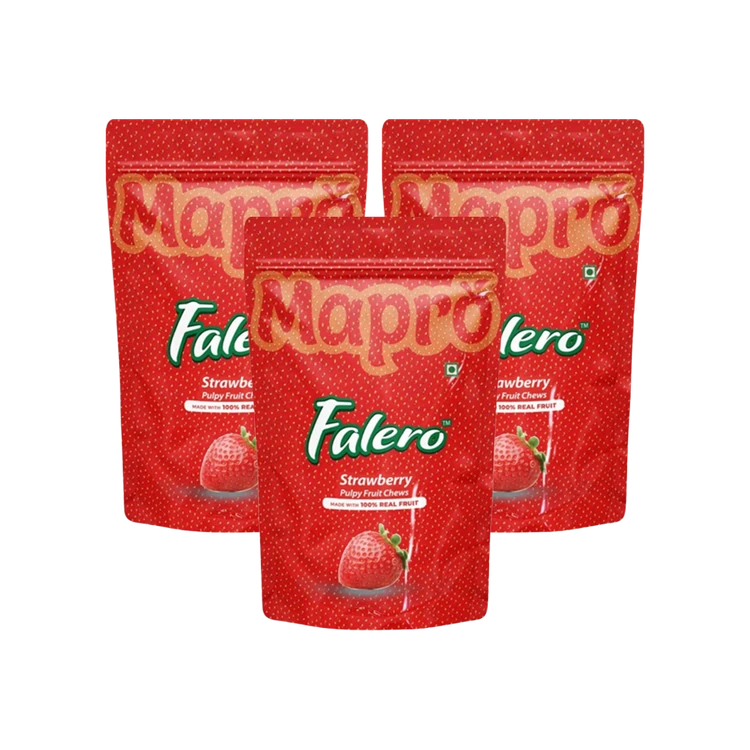 Mapro Falero Strawberry Fruit Chews Candy - Pack of 3