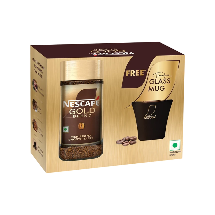 Nescafe Gold Premium Freeze Dried Instant Coffee (with Free Glass Mug)