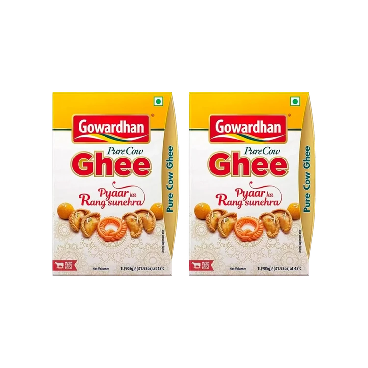 Gowardhan Pure Cow Ghee - Pack of 2 (Hasuvina Tuppa)