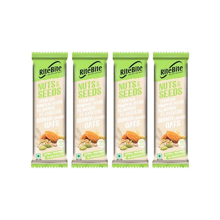 RiteBite Nuts & Seeds Nutrition Bar - Pack of 4