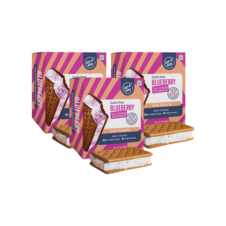 Get-A-Way Blueberry Ice Cream Sandwich - Pack of 3