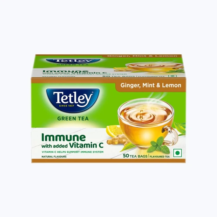 Tetley Ginger Mint & Lemon Flavoured Green Tea Bags