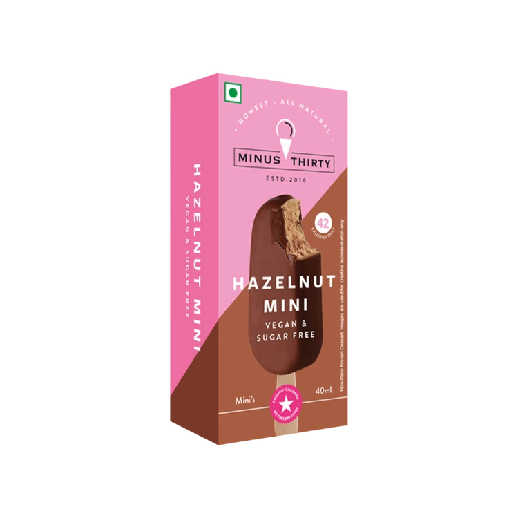 Minus Thirty Mini Hazelnut Ice Cream Stick (Vegan & Sugar Free)