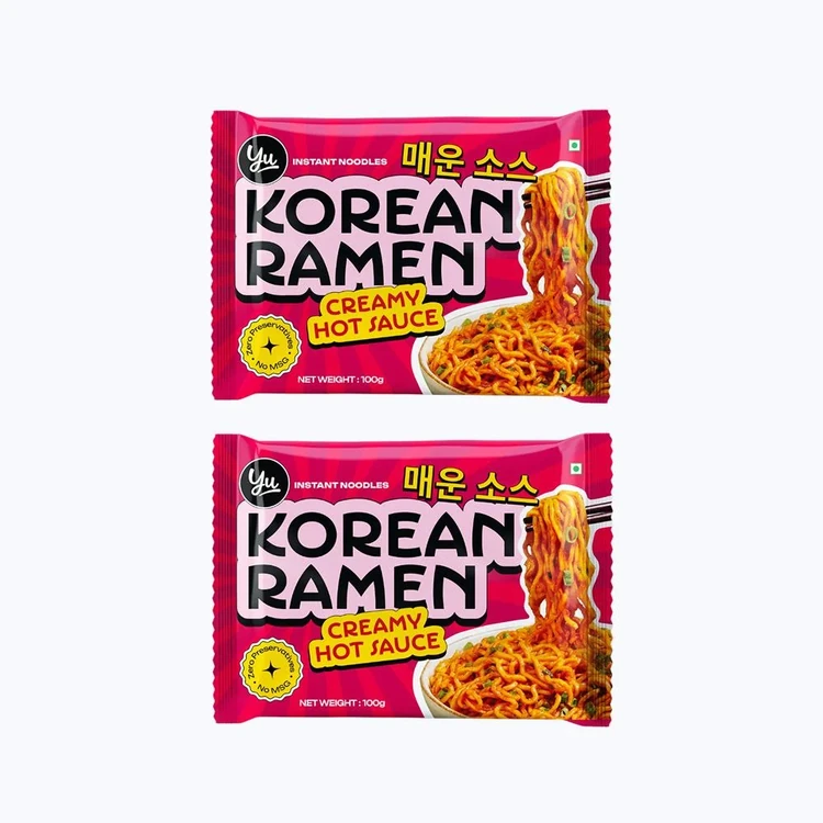 Yu Creamy Hot Sauce Korean Ramen Instant Noodles - Pack of 2