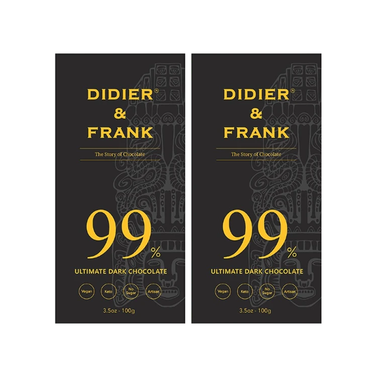 Didier & Frank 99% Ultimate Dark Chocolate Bar - Pack of 2