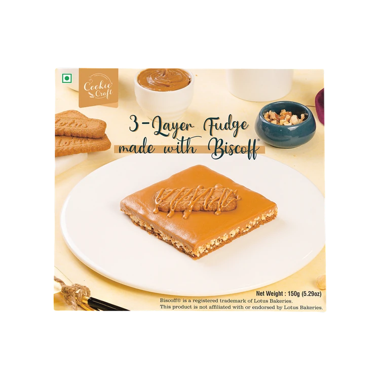 Cookie Craft 3 Layer Fudge - Made With Biscoff