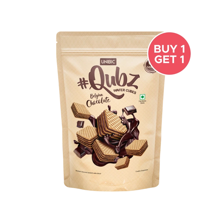 Unibic Qubz Belgian Chocolate Wafer Cube - Buy 1 Get 1 Free