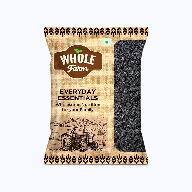 Whole Farm Premium Black Raisins/Kishmish (Kappu Drakshi Dried)