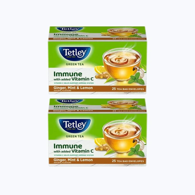 Tetley Ginger, Mint & Lemon Green Tea Bags (Immune with added Vitamin C) - Pack of 2