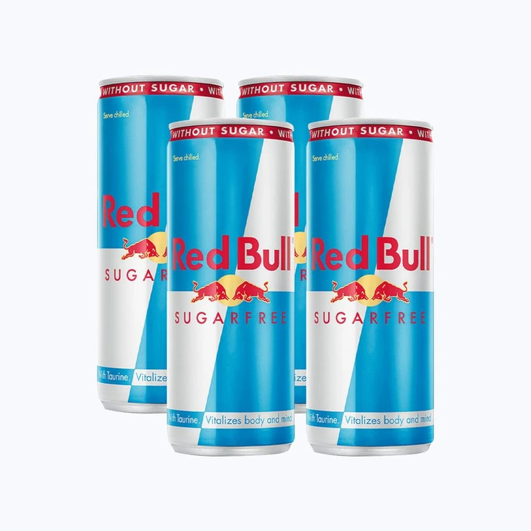 Red Bull Energy Drink (Sugar Free) - 250 ml - Pack of 4