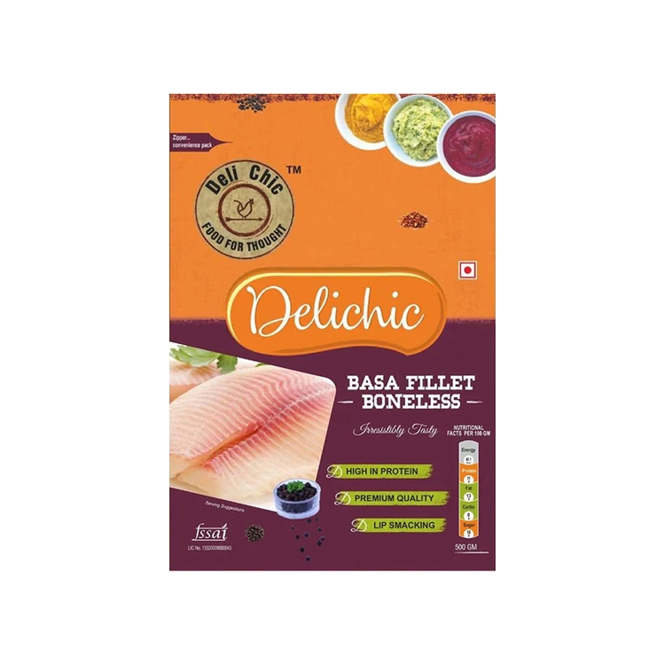 Delichic Basa Fish Fillet Boneless (Pangas) - Frozen