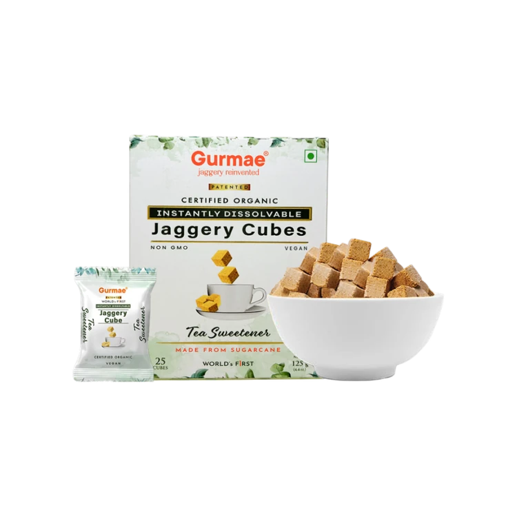 Gurmae Instantly Dissolvable Jaggery Cubes for Tea - 25 Cubes