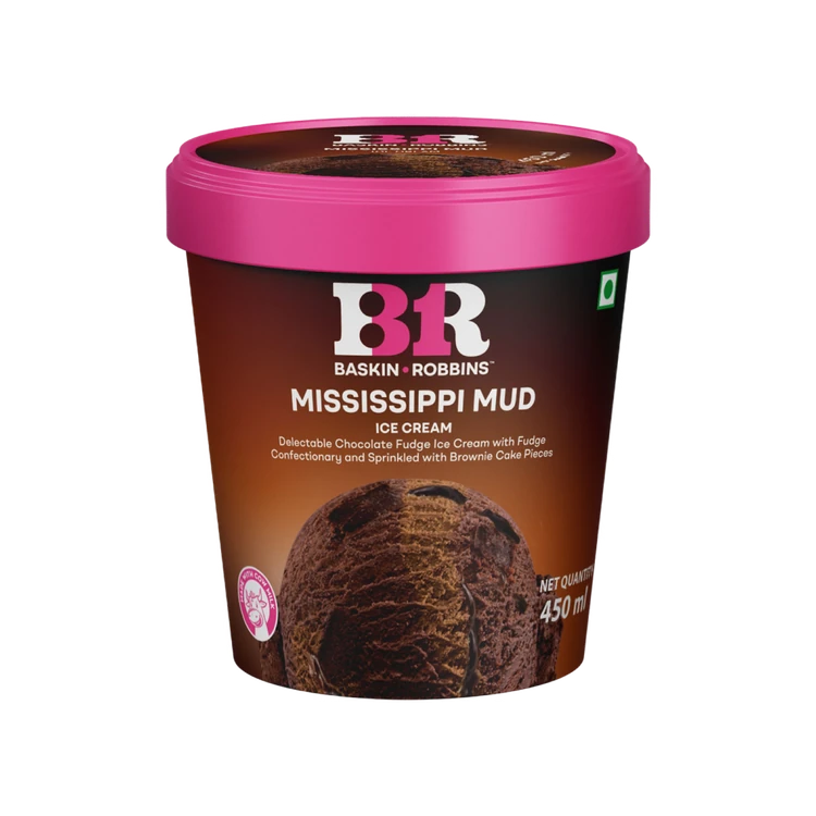 Baskin Robbins Mississippi Mud Ice Cream Tub