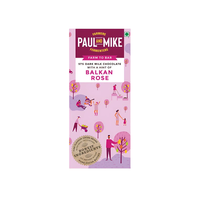Paul and Mike (Balkan Rose) 57% Dark Milk Chocolate