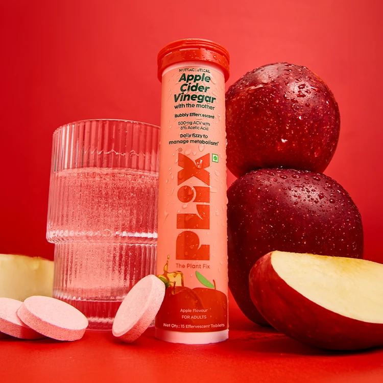 Plix Apple Cider Vinegar Bubbly Effervescent Tablets (Apple Burst)