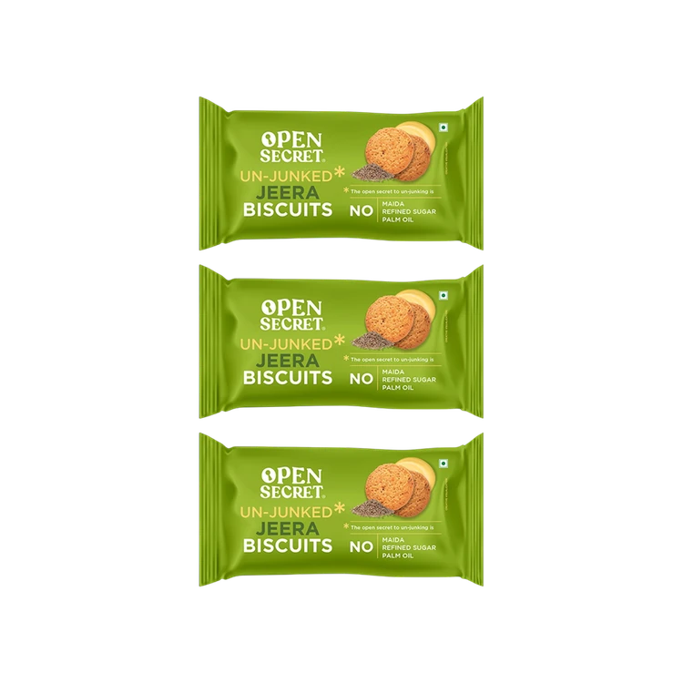 Open Secret Zero Maida Healthy Millet Biscuit - Jeera - Pack of 3