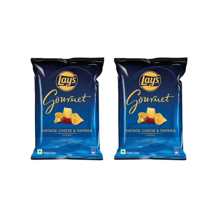 Lay's Gourmet Potato Chips - Vintage Cheese & Paprika Flavour - Pack of 2