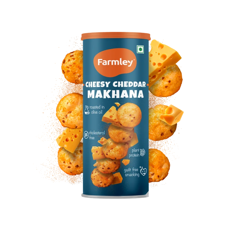 Farmley Cheesy Cheddar Flavoured Makhana Roasted In Olive Oil (Kamalakatte)