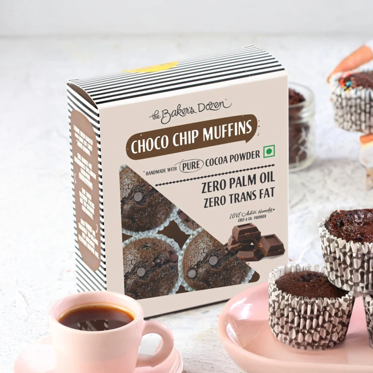 The Baker's Dozen Choco Chip Chocolate Muffin No Palm Oil, No Artificial Flavour