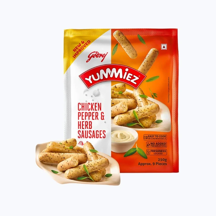 Godrej Yummiez Pepper & Herb Chicken Sausage (Frozen)