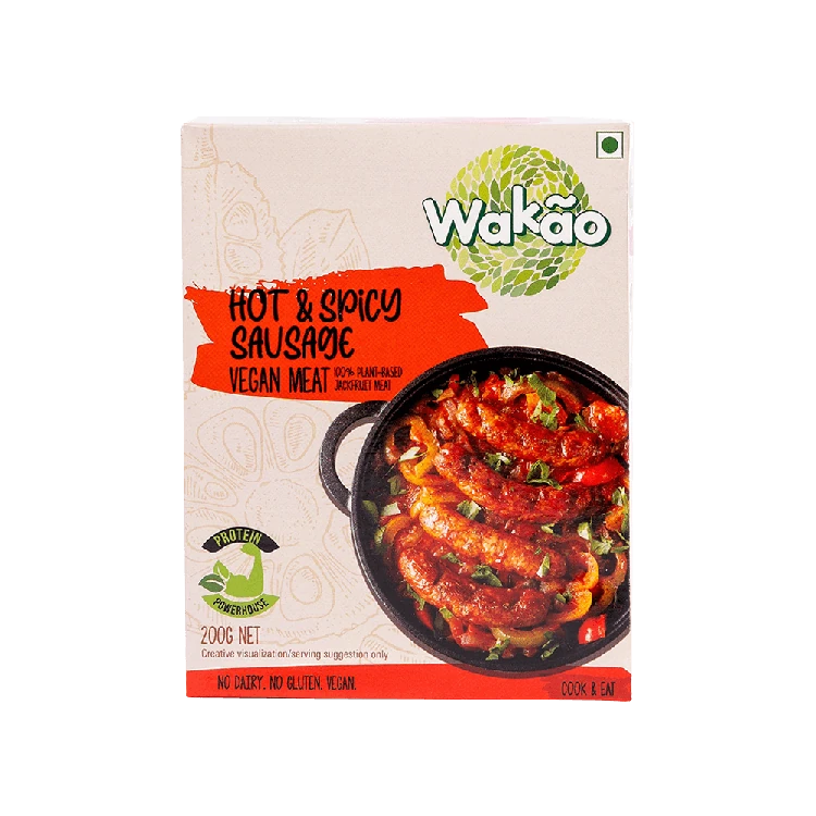 Wakao Foods Hot & Spicy Vegan Meat Sausage