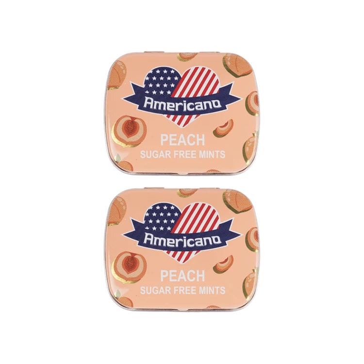 Americano Peach Sugar Free Mint Candies - Pack of 2