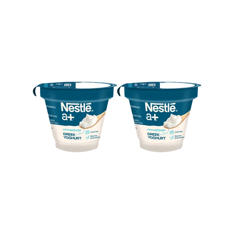 Nestle a+ Greek Yogurt Unsweetened & Low Fat - Pack of 2