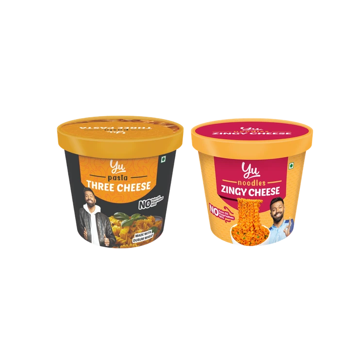 Yu Zingy Cheese Instant Cup Noodles +  Three Cheese Instant Pasta Cup Combo
