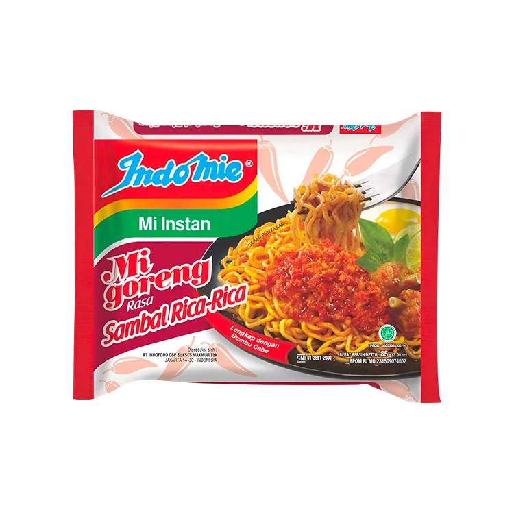 Indomie Flavoured Instant Noodles (Mi Goreng Rasa Sambal Rica-Rica)