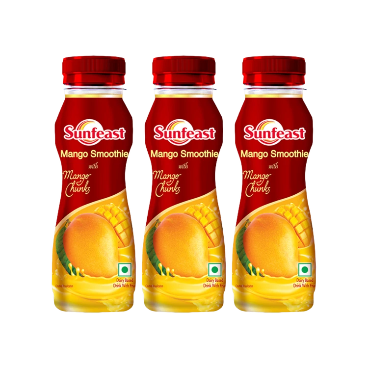 Sunfeast Mango Smoothie with Mango Chunks - Pack of 3