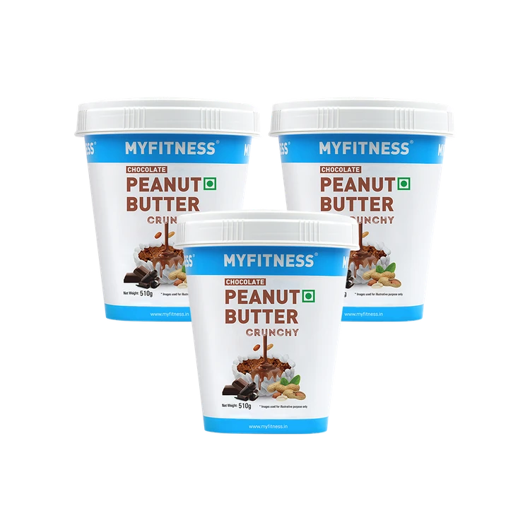 MyFitness High Protein Chocolate Crunchy Peanut Butter Spread - Pack of 3