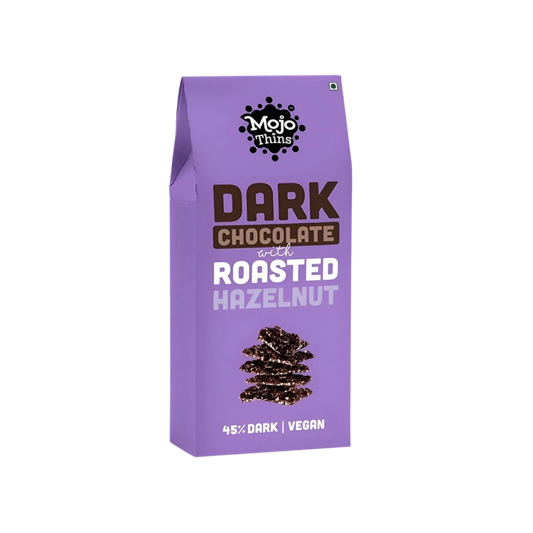 Mojo Thins 45% Dark Chocolate - Roasted Hazelnut Squares
