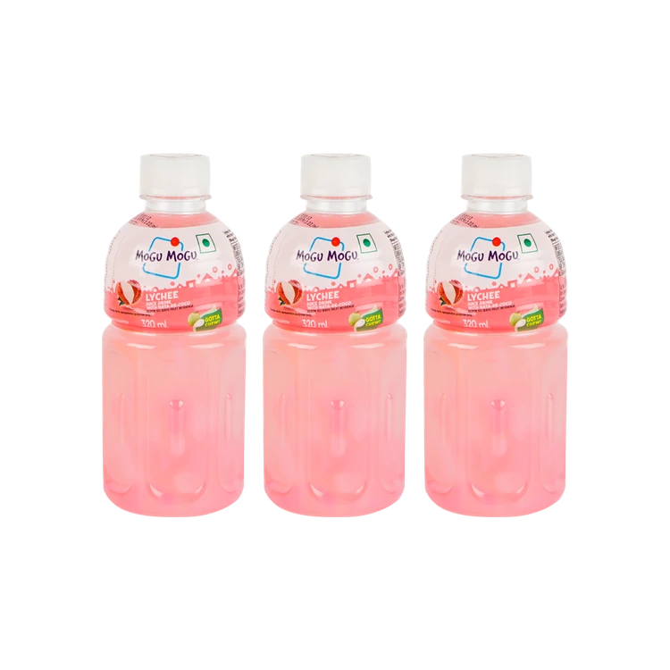 Mogu Mogu Lychee Fruit Drink with Nata De Coco - Pack of 3
