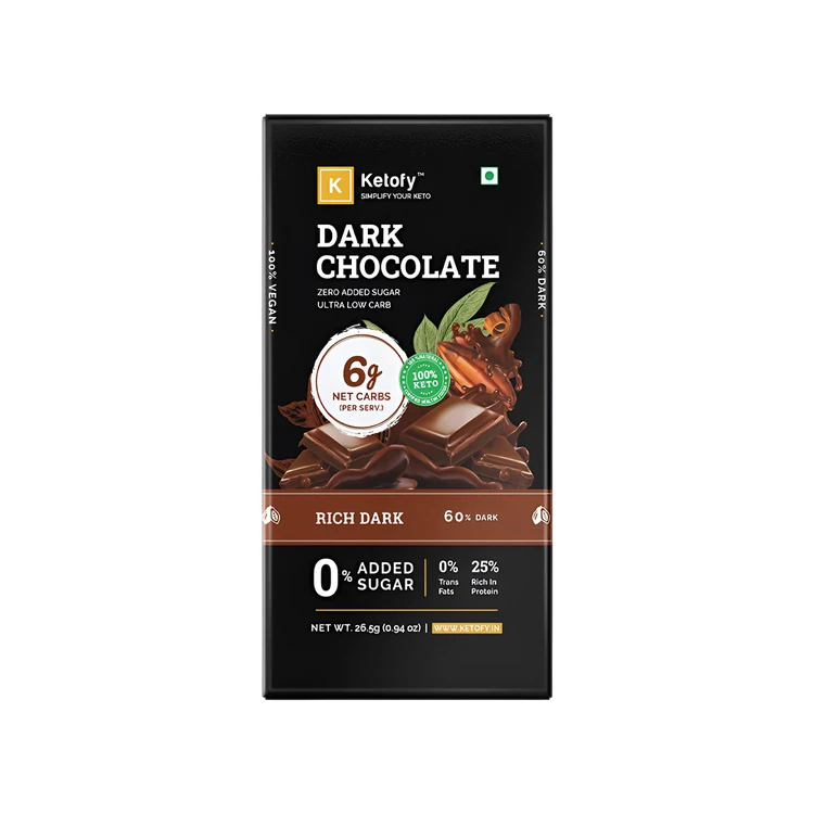 Ketofy Dark Chocolate Bar (Sugar Free)